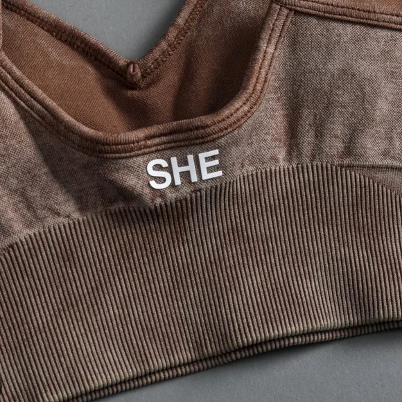 Everson Seamless Sports Bra LARGE Desert Dust Mineral Wash DARC SPORTS - Picture 3 of 5